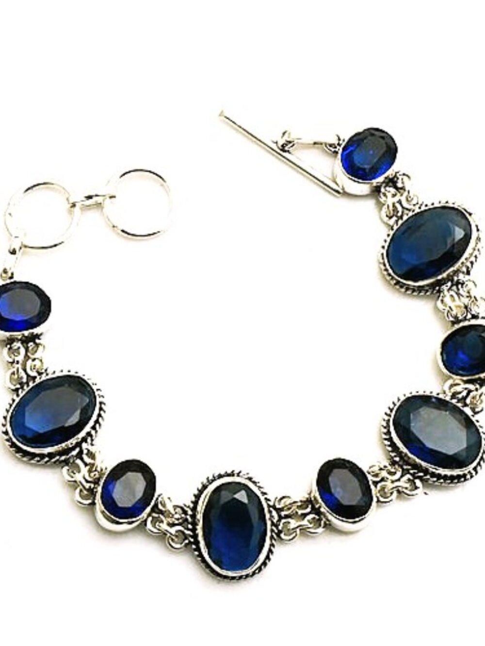 Tanzanite Gemstone Sterling Silver Bracelet  22 Gms